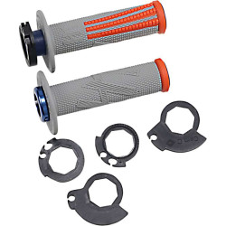 Poignées moto cross ODI EMIG PRO V2 LOCK-ON Gris/Orange 2