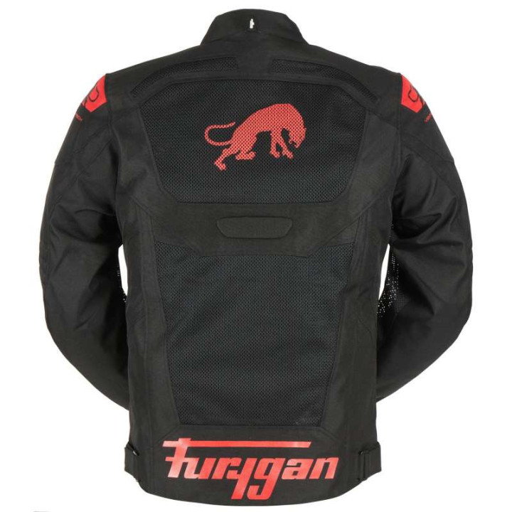 Blouson moto d'été Furygan ATOM VENTED EVO Noir/Rouge