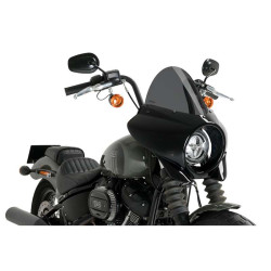 Puig MIRAGE TOURING half fairing Black Gloss (21332) HARLEY DAVIDSON SOFTAIL STREET BOB 21-
