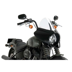 Puig MIRAGE TOURING half fairing Black Gloss (21332) HARLEY DAVIDSON SOFTAIL STREET BOB 21- 2