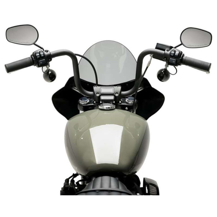 Puig MIRAGE TOURING half fairing Black Gloss (21332) HARLEY DAVIDSON SOFTAIL STREET BOB 21-