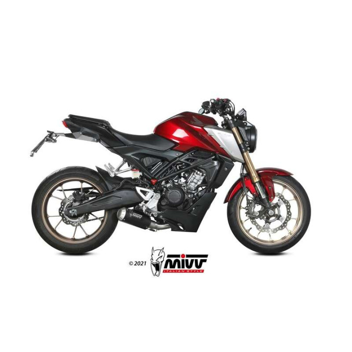 Complete line Mivv MK3 Inox black (H.078.SM3B) Honda CB125R Neo Sports Café 21-