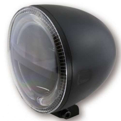 Phare moto leds 5 3/4 pouces HIGHSIDER CIRCLE Noir (bottom mount)