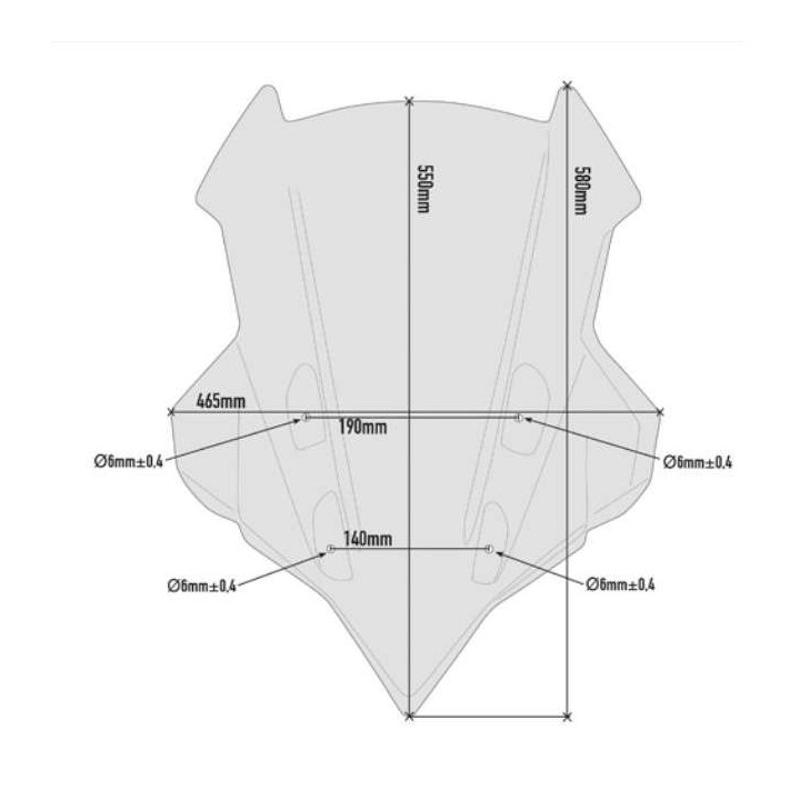 Bulle fumé Givi 55cm D2139S Yamaha Tracer 900 Tracer 900 GT 2018-2020