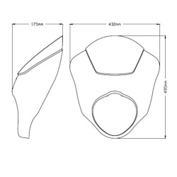 Semi fairing DARK NIGHT Matt black (21108) Kawasaki VULCAN S 2