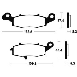 Plaquettes de frein moto métal fritté Tecnium MF204