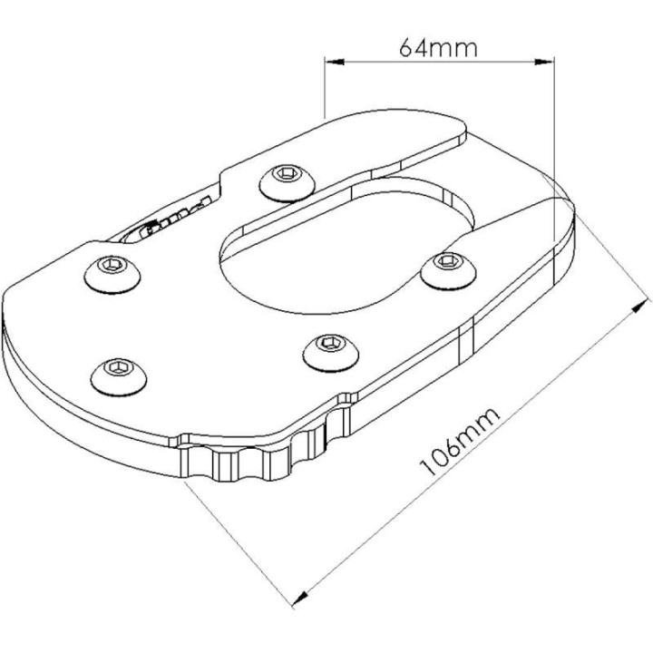 Side stand extension Puig 20408N Suzuki DL800/1050 V-STROM