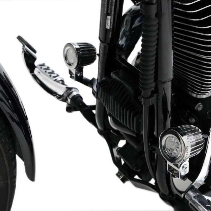 Kit fixation feux DENALI sur fourche et châssis 32-38mm (Noir)