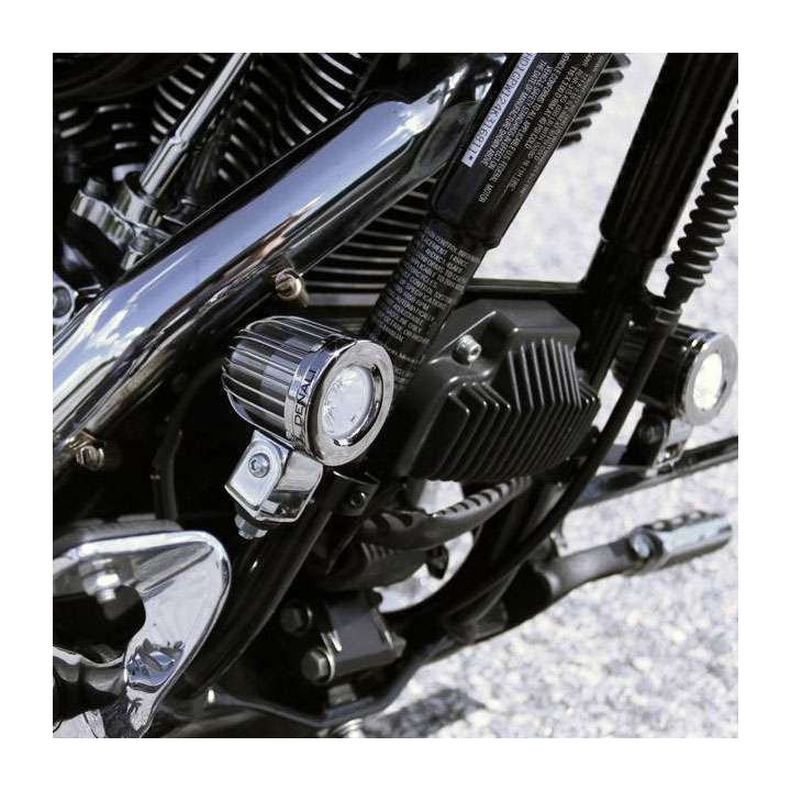 Kit fixation feux DENALI sur fourche et châssis 32-38mm (Noir)