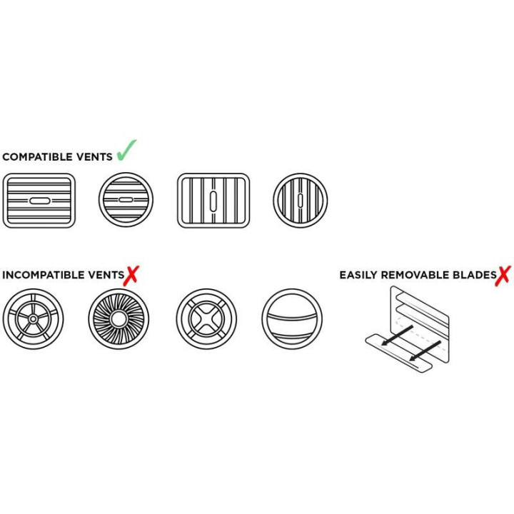 Support voiture grille de ventilation Quad Lock
