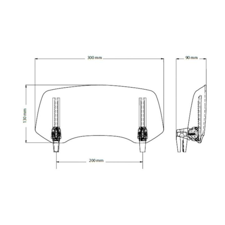 Puig 20764 multi adjustable universal spoiler (300x130mm) 2.0 CLIP-ON