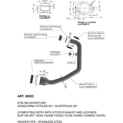 Leovince decatalyzed manifold (80022) KTM 390 ADVENTURE