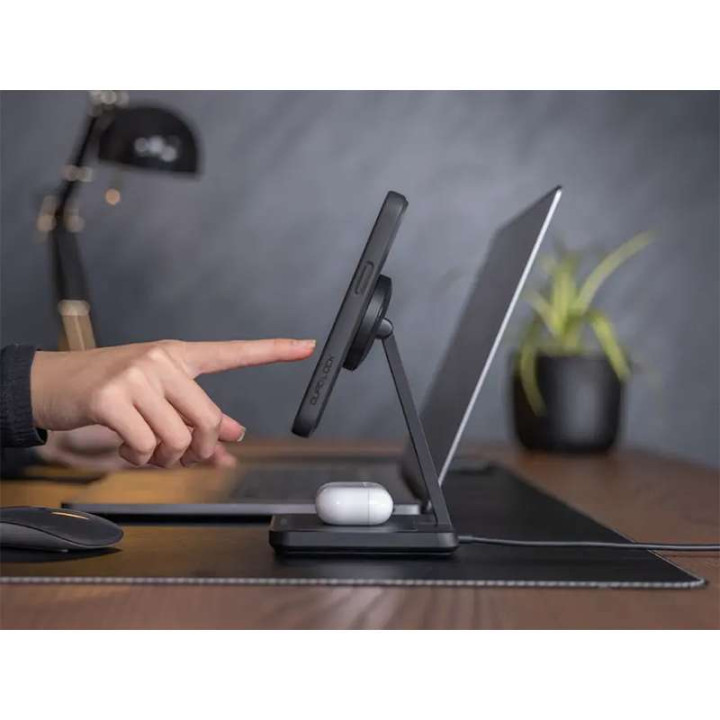 Double chargeur à induction de bureau Quad Lock