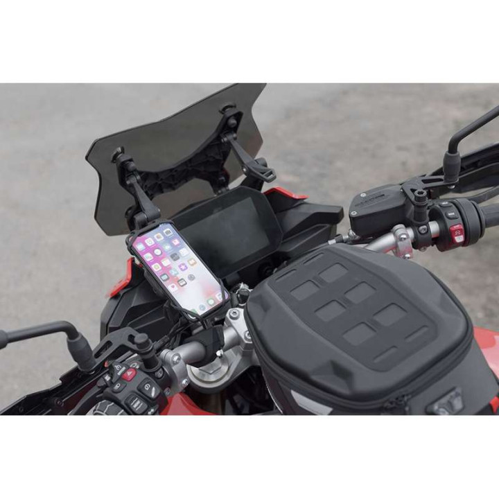 SW-Motech T-Lock smartphone holder on handlebars/view mirror