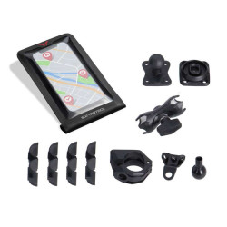 SW-Motech T-Lock smartphone holder with cover on handlebar/view mirror