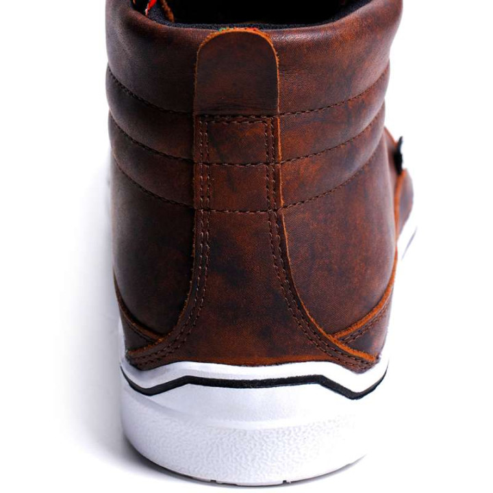 Baskets moto TCX STREET 3 WATERPROOF BROWN/WHITE