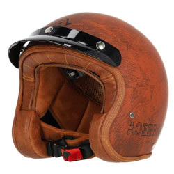 Casque moto jet Acerbis SKODELA 22.06 MARRON