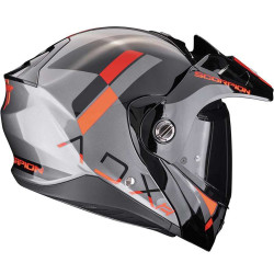 Casque moto modulable Scorpion ADX-2 GALANE Argent/Noir/Rouge 2