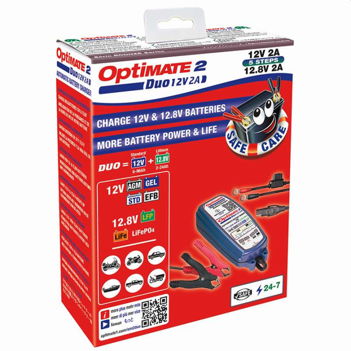 Chargeur de batterie Tecmate OPTIMATE 2 DUO 12V 6-96Ah