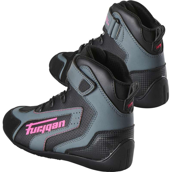 Women's Furygan V4 EASY D3O Lady Vented BLACK/ROSE motorcycle sneakers