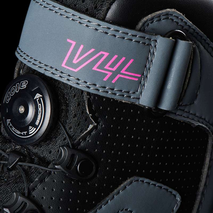 Women's Furygan V4 EASY D3O Lady Vented BLACK/ROSE motorcycle sneakers