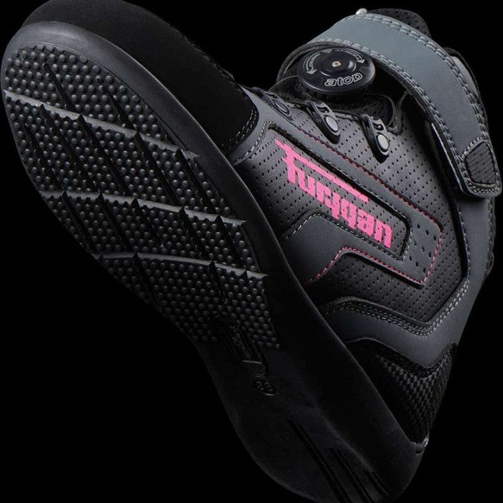 Women's Furygan V4 EASY D3O Lady Vented BLACK/ROSE motorcycle sneakers