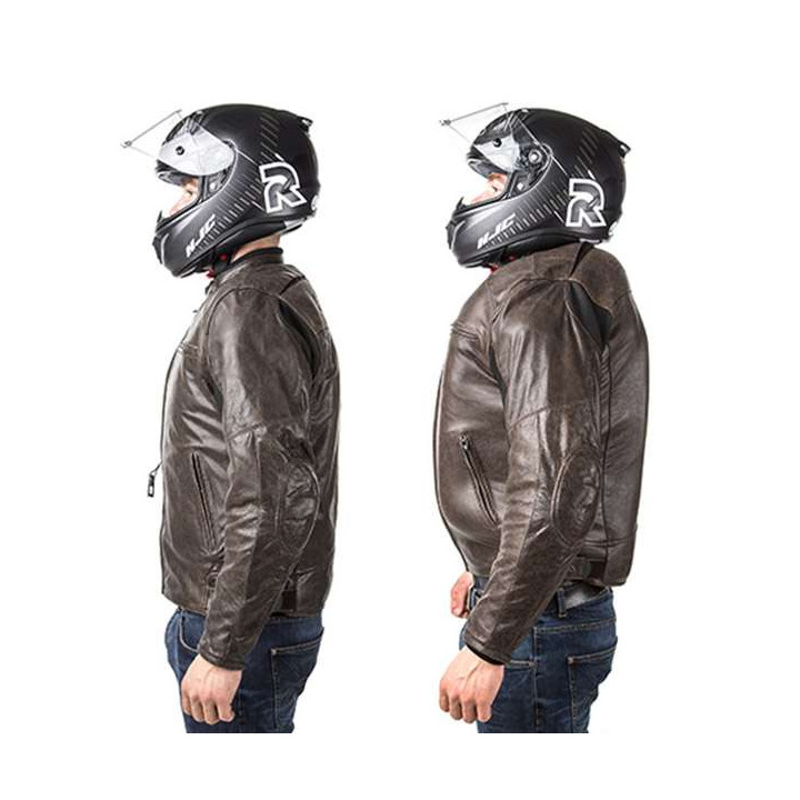 HELITE ROADSTER 2 Airbag leather jacket Brown