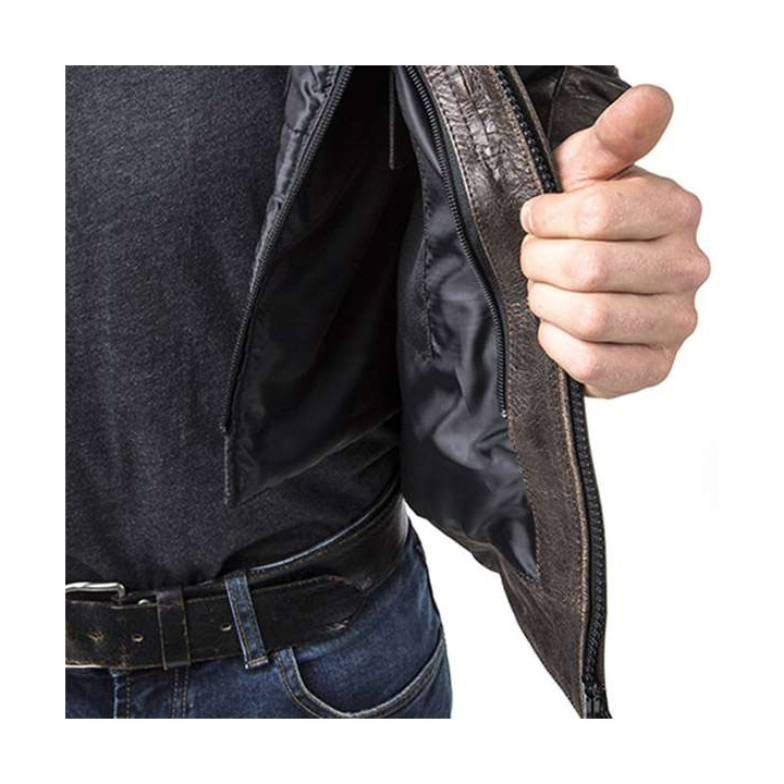 HELITE ROADSTER 2 Airbag leather jacket Brown