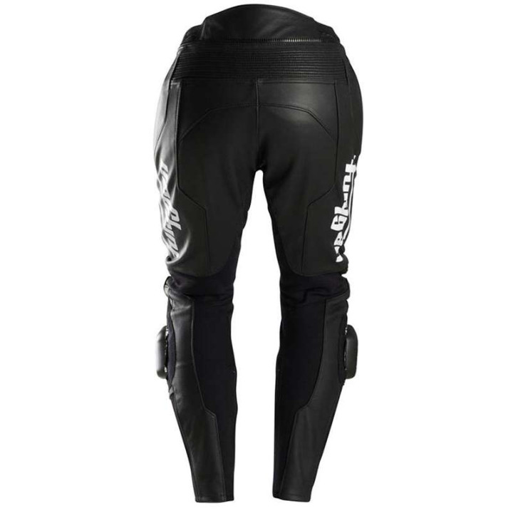 Leather motorcycle pants Furygan DRACK Black/White
