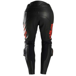 Pantalon moto cuir Furygan DRACK Noir/Rouge 2