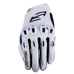 Gants moto d'été Five STUNT EVO 2 LEATHER Blanc