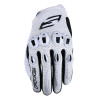 Gants moto d'été Five STUNT EVO 2 LEATHER Blanc