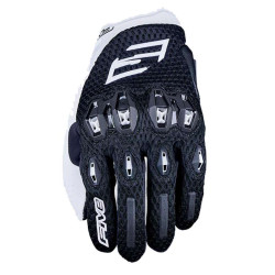 Gants moto d'été Five STUNT EVO 2 AIRFLOW Noir/Blanc