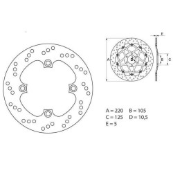 Disque de frein Brembo Série Oro 68B40748