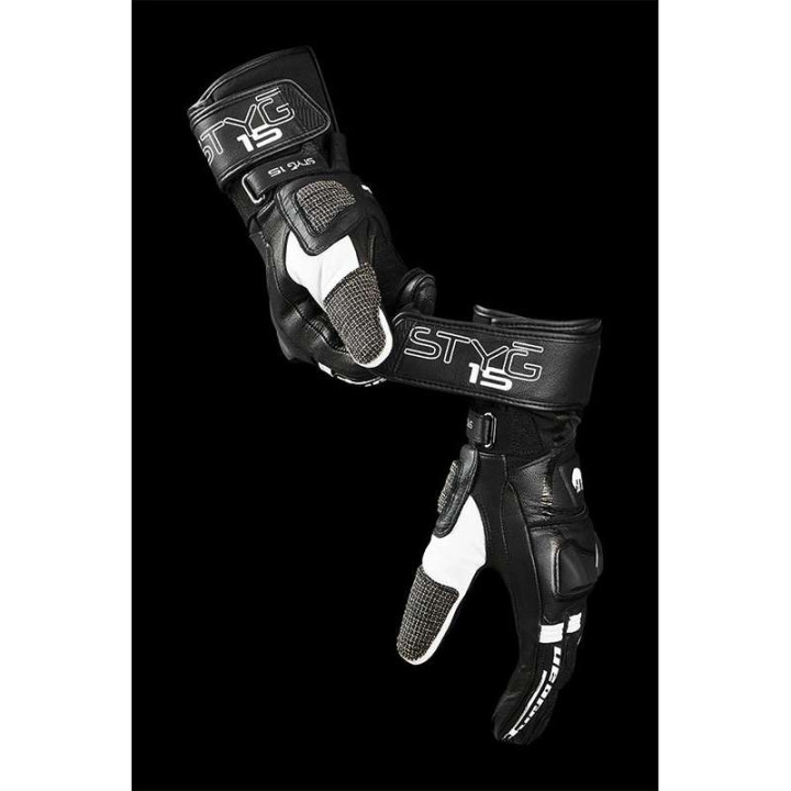 Motorcycle gloves Furygan STYG 15 Black/White