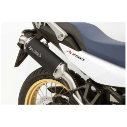 Silencieux homologué HP Corse SP-1 SHORT TITANE NOIR - passage haut- Honda XL750 Transalp 2
