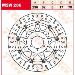 Disque de frein avant TRW MSW236 Honda CBR600F / GL1800 / VFR800 / XL1000 Varadero
