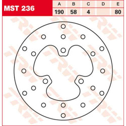 Disque de frein arrière TRW MST236 Honda VFR800