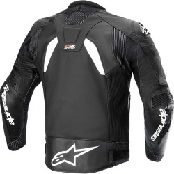 Blouson cuir Alpinestars GP PLUS R V4 Noir/Blanc 2