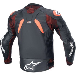 Blouson cuir Alpinestars GP PLUS R V4 Noir/Rouge Fluo 2