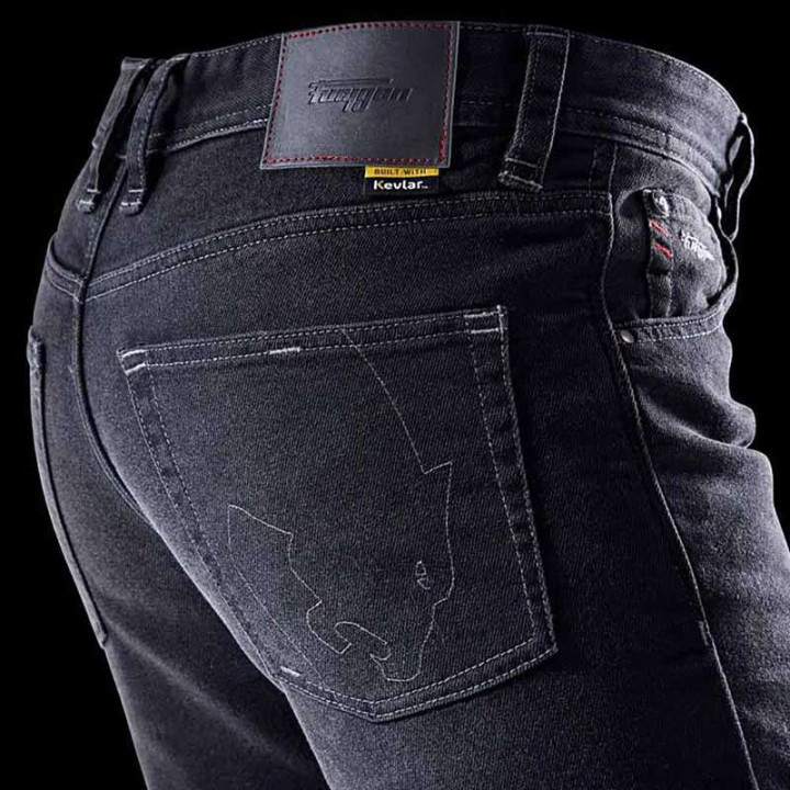 Jean moto Furygan D12 X KEVLAR STRAIGHT Noir