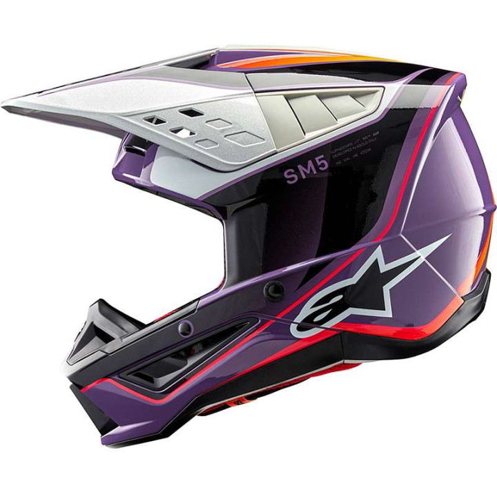 Alpinestars S-M5 SAIL motocross helmet Violet/Black/Silver