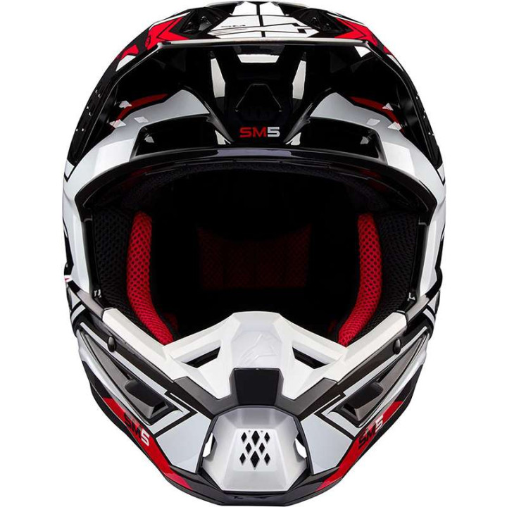 Casque moto cross Alpinestars S-M5 ACTION 2 Black/White/Red