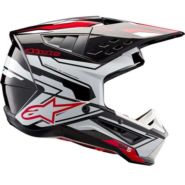 Casque moto cross Alpinestars S-M5 ACTION 2 Black/White/Red