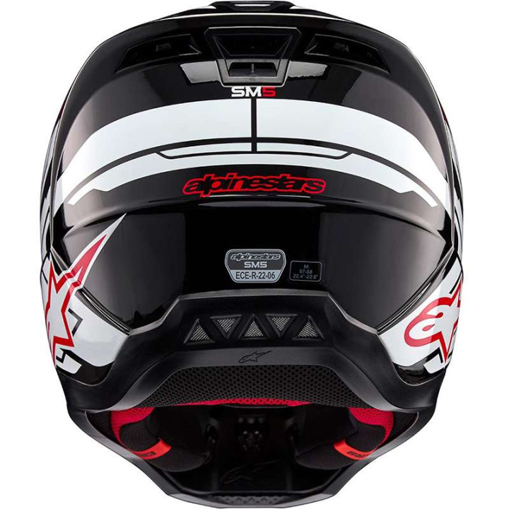 Casque moto cross Alpinestars S-M5 ACTION 2 Black/White/Red