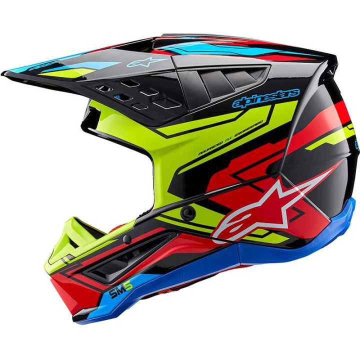 Alpinestars S-M5 ACTION 2 Black/Red/Yellow motocross helmet