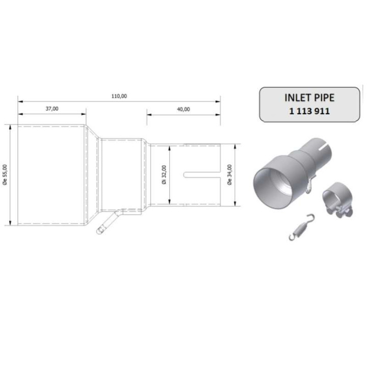 Raccord Mivv Inox (00.73.KU.00001) 55-32 mm