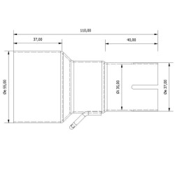 Mivv stainless steel fitting (00.73.KU.00002) 55-35 mm