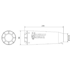 Mivv X-M1 stainless steel straight spare muffler (00.73.KU.001.SC4) 2