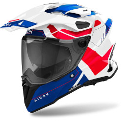 Casque moto adventure Airoh  Commander 2 Reveal - Bleu Rouge